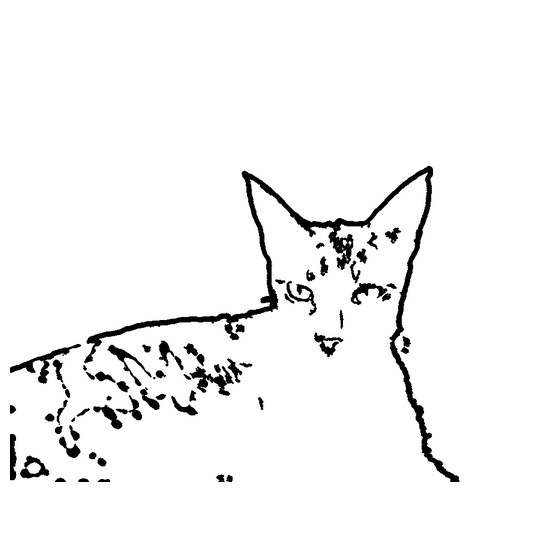 generated stencil from the cat portrait photo